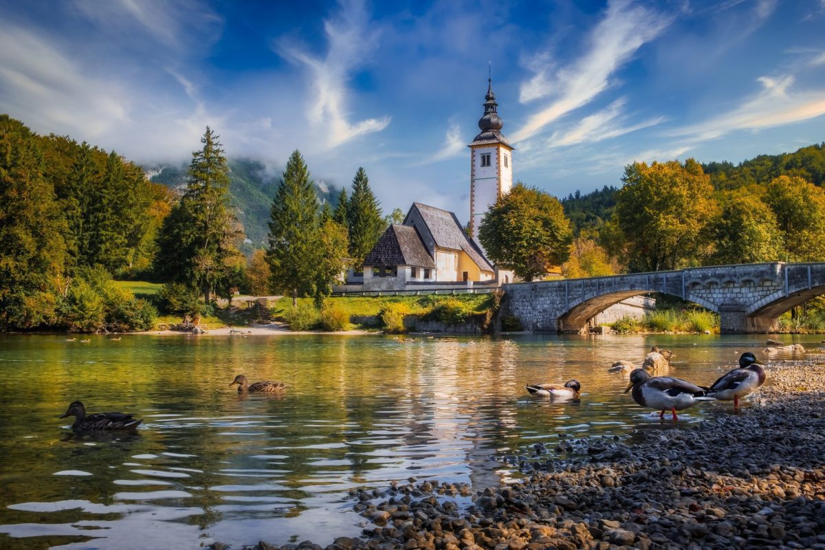 Lake Bohinj on a day trip from Ljubljana – calm water and mountain views