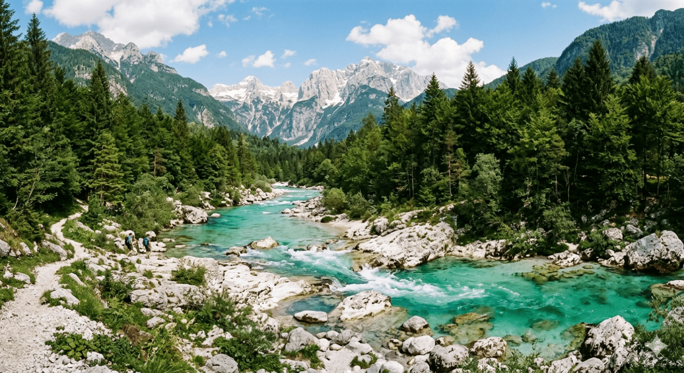 Day trips from Lake Bled – scenic view of Julian Alps and Slovenia countryside